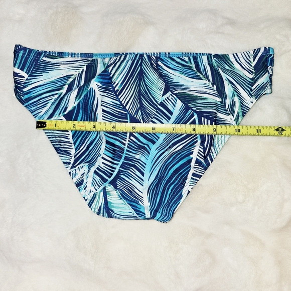 🕊️ La Blanca Blue Palm Leaf Bikini Bottoms size 2 - Picture 8 of 9